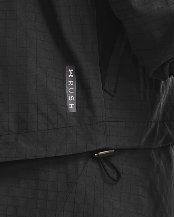 Men's UA RUSH™ Woven Legacy Windbreaker, Black, pdpMainDesktop image number 4